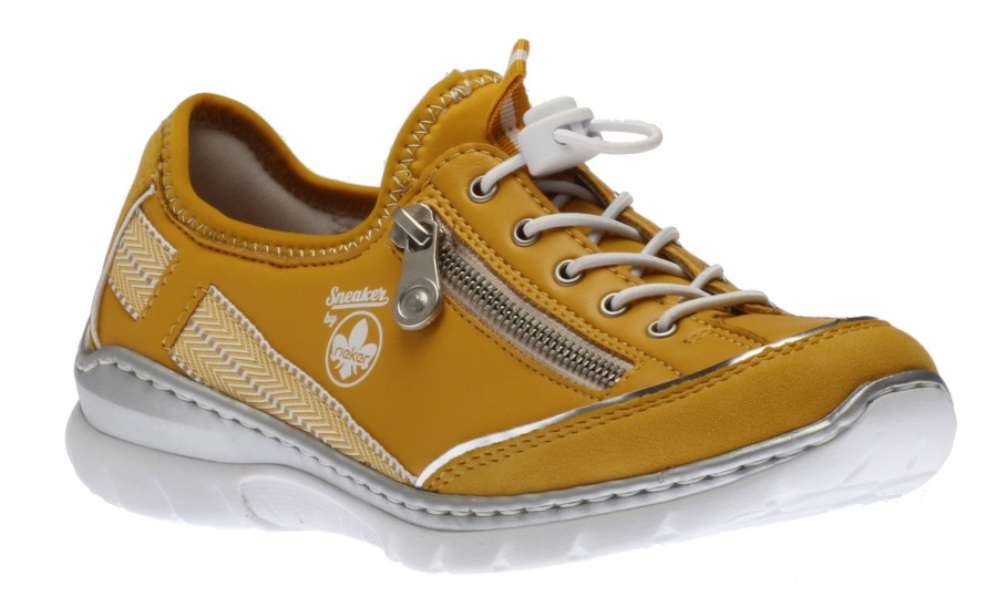 Women Rieker | Valletta Canary Yellow Slip-On Bungee Sneaker