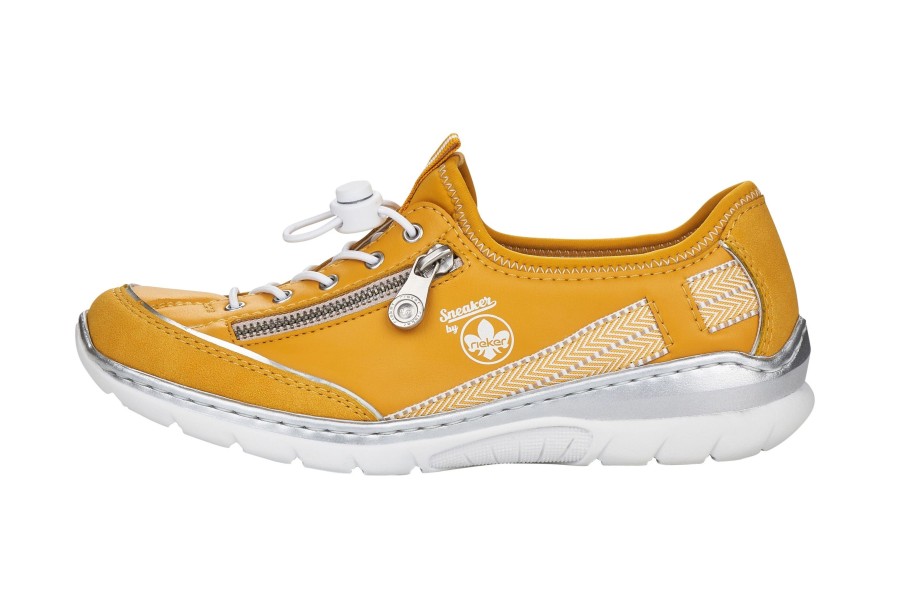 Women Rieker | Valletta Canary Yellow Slip-On Bungee Sneaker