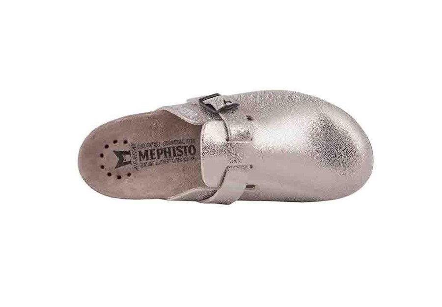 Women Mephisto | Halina Metallic Silver Clog