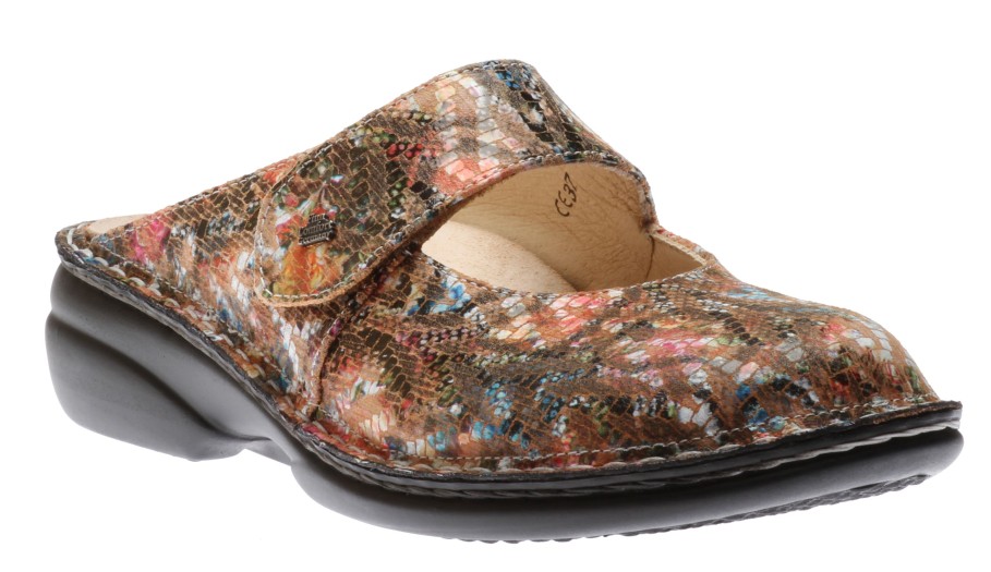 Women Finn Comfort | Stanford Multicolour Leather Clog