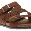 Women Earth | Felix Bark Brown Perforated Strappy Slide Sandal