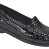 Women SAS Shoes | Simplify Black Croc Slip On Loafer