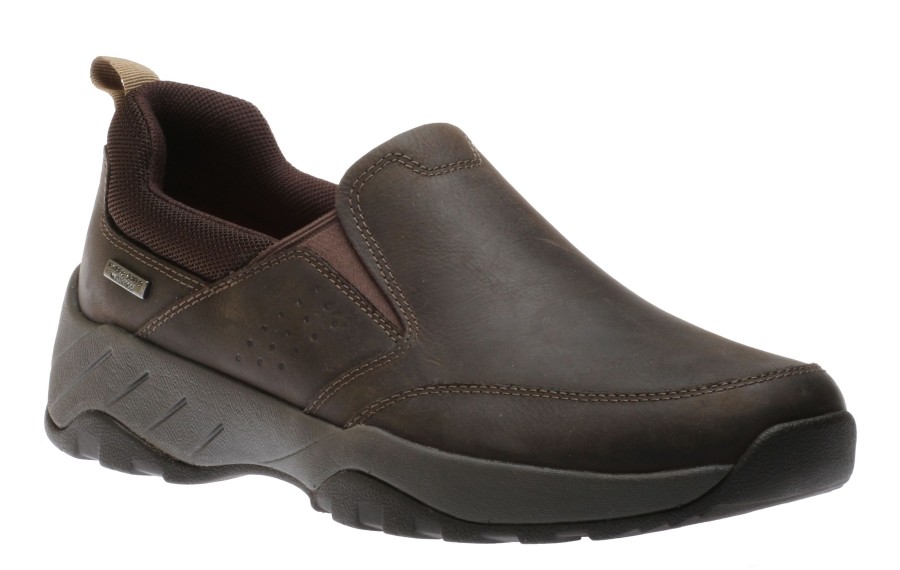 Men Rockport | Xcs Spruce Peak Brown Waterproof Leather Slip-On Shoe