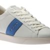 Women Ecco | Street Lite White Regatta Blue Stripe Lace-Up Sneaker