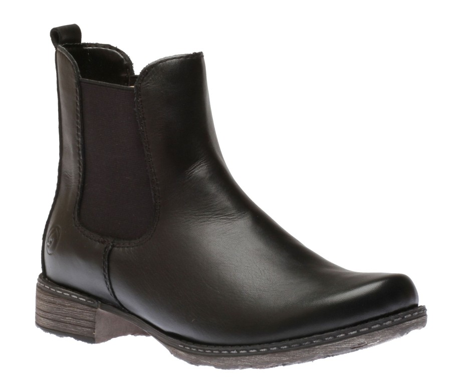 Women Remonte | Odeon Black Leather Chelsea Boot