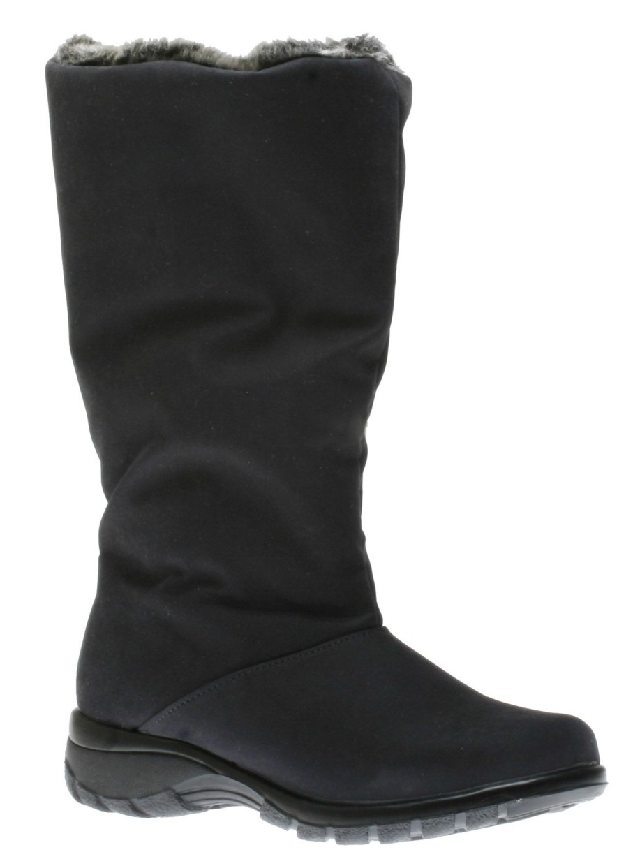 Women Toe Warmers | Janet Black Mid-Calf Winter Boot