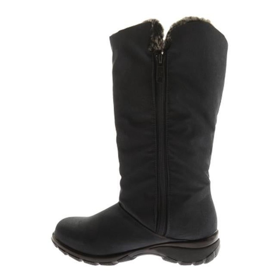 Women Toe Warmers | Janet Black Mid-Calf Winter Boot