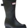 Women Hunter | Women'S Black Short Back Adjustable Rain Boots