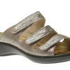 Women Romika | Ibiza 66 Platinum Metallic Leather Slide Sandal