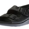 Men SAS Shoes | Bravo Black Bear Leather Heel Strap Sandal