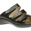 Women Romika | Ibiza 66 Black Leather Slide Sandal