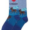 Accessories Hotsox | Hotsox Women'S Canada Blue Crew Socks