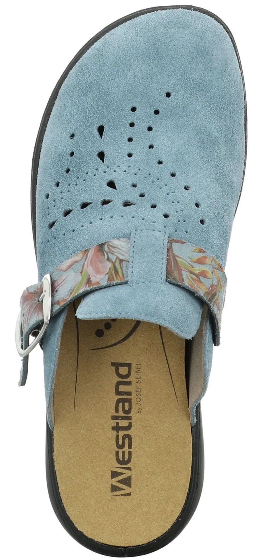 Women Romika | Korsika 345 Light Blue Nubuck Leather Clog