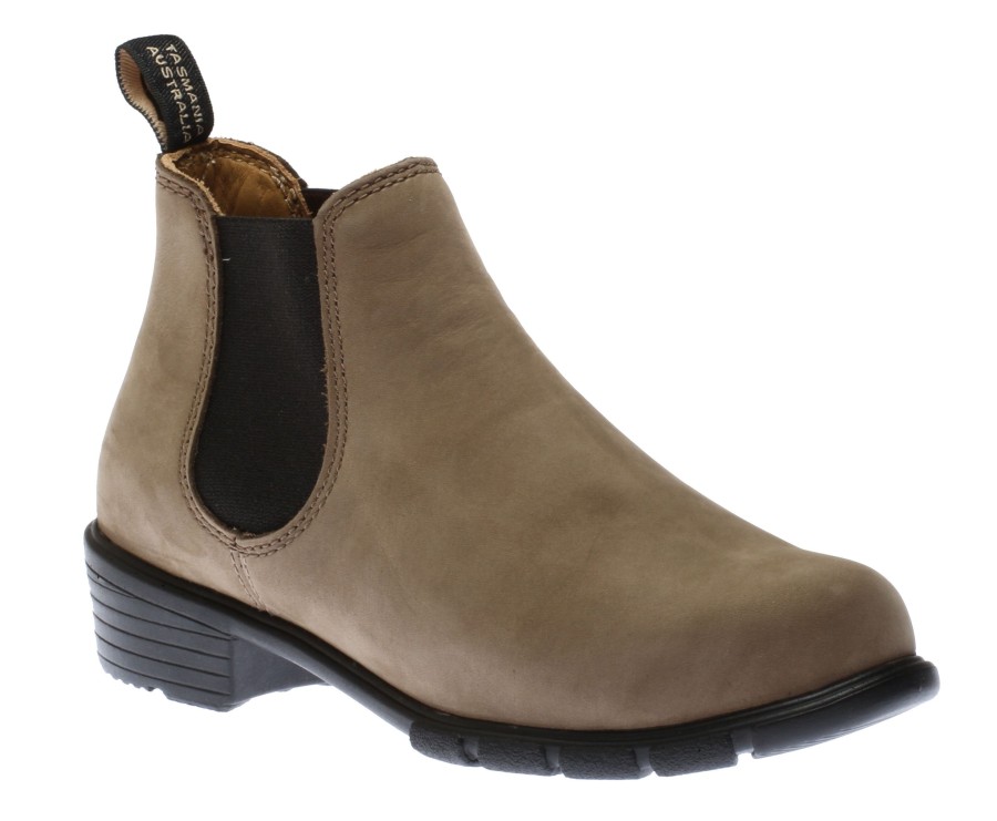 Women Blundstone | Blundstone 1974 - Women'S Series Low Heel Stone Nubuck Leather Boot