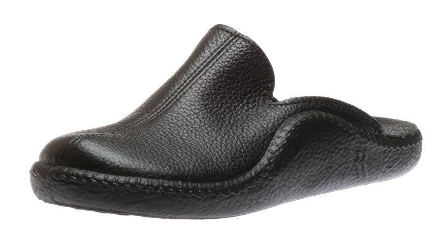 Men Romika | Monaco 202G Black Leather Slipper