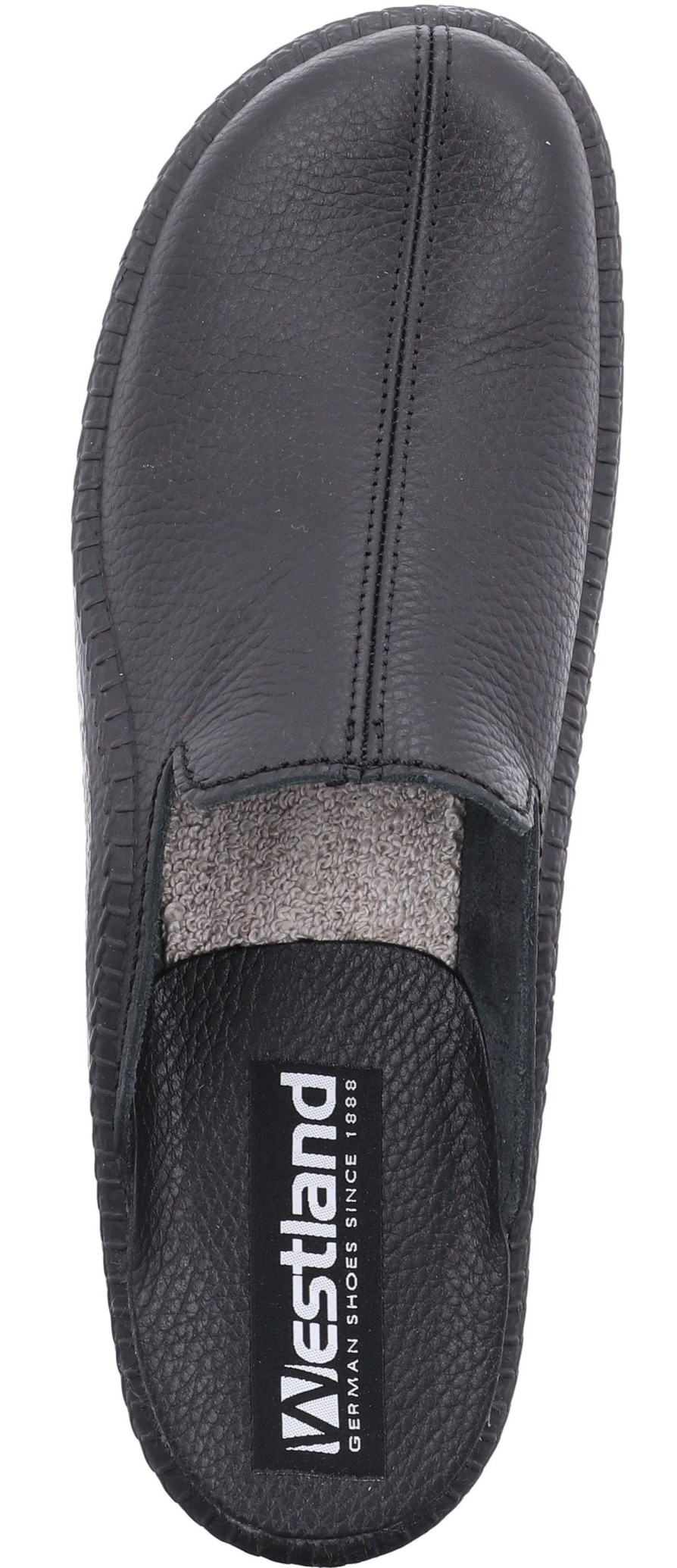 Men Romika | Monaco 202G Black Leather Slipper