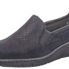 Women Rieker | Pisa Navy Silver Polka Dot Slip-On Wedge Loafer