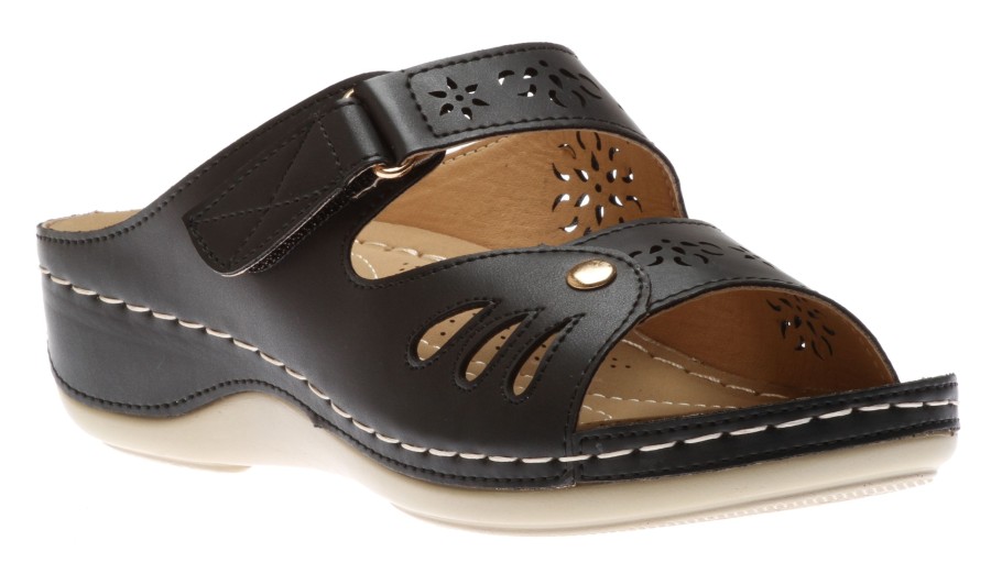 Women Stefannia Italy | Slide Black