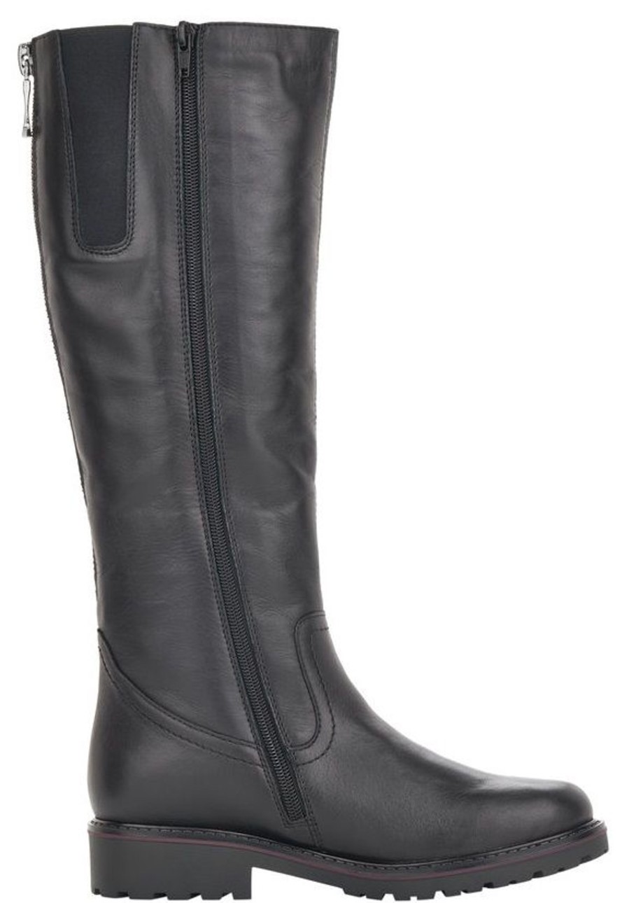 Women Remonte | Cristallino Black Leather Tall Boot