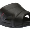 Men Fit Flop | Freeway Black Leather Pool Slide Sandal