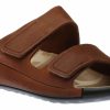 Women Ecco | 2Nd Cosmo Tuscany Brown Leather Double Strap Slide Sandal