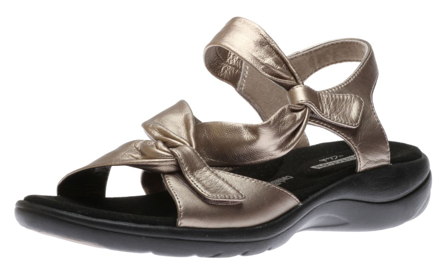 Women Clarks | Saylie Moon Pewter Leather Sandal