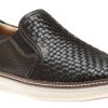 Men Johnston & Murphy | Mcguffey Woven Black Leather Slip-On Sneaker