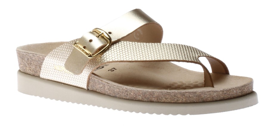 Women Mephisto | Helen Mix Gold Flash Leather Thong Sandal