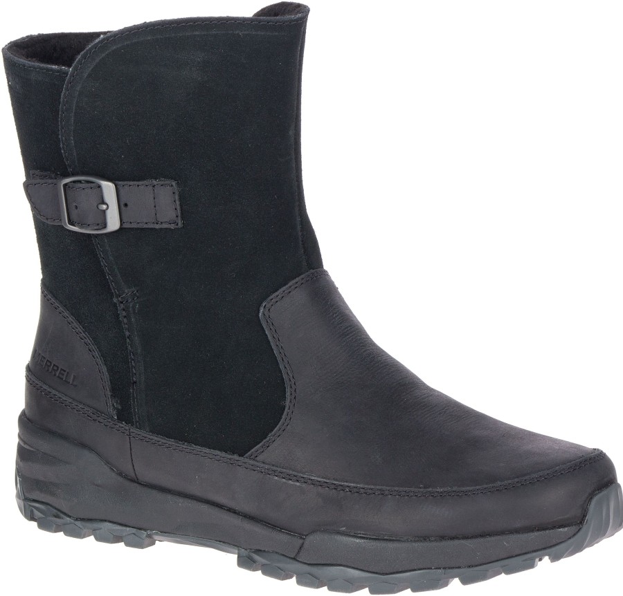 Women Merrell | Icepack Guide Buckle Polar Black Waterproof Boot