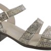 Women SAS Shoes | Savannah Multisnake Gold Leather Heel Strap Sandal