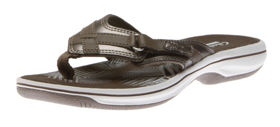 Women Clarks | Breeze Sea Pewter Thong Sandal