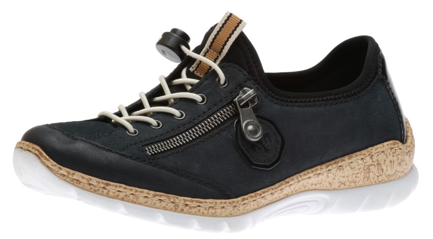 Women Rieker | New York Navy Slip-On Bungee Sneaker