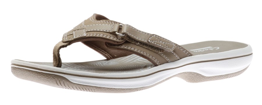 Women Clarks | Breeze Sea Taupe Thong Sandal