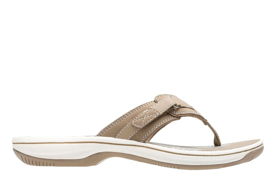 Women Clarks | Breeze Sea Taupe Thong Sandal