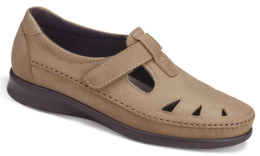 Women SAS Shoes | Roamer Sage Nubuck Leather Slip-On Loafer