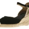 Women Toni Pons | Lloret Black Suede Espadrille Wedge Sandal