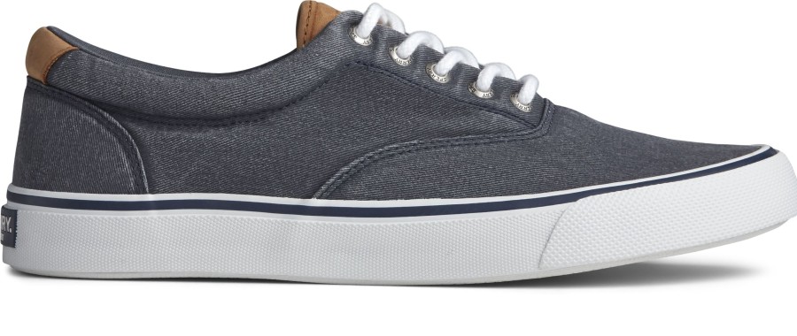 Men Sperry | Striper Ii Cvo Navy Canvas Lace-Up Sneaker