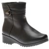 Women Shoe Tech | Side Zipper Ice Grip Black Vegan Leather Winter Boot