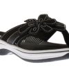 Women Clarks | Brinkley Flora Black White Thong Sandal