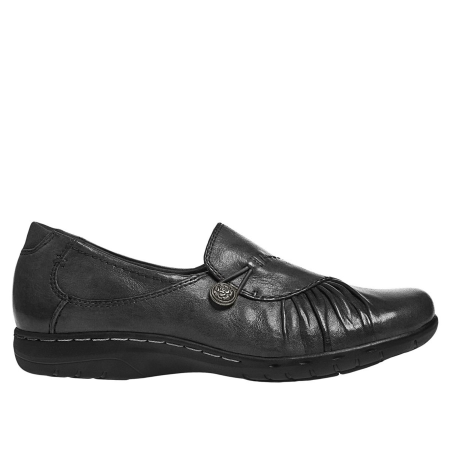 Women Cobb Hill | Paulette Black Slip-On Flat