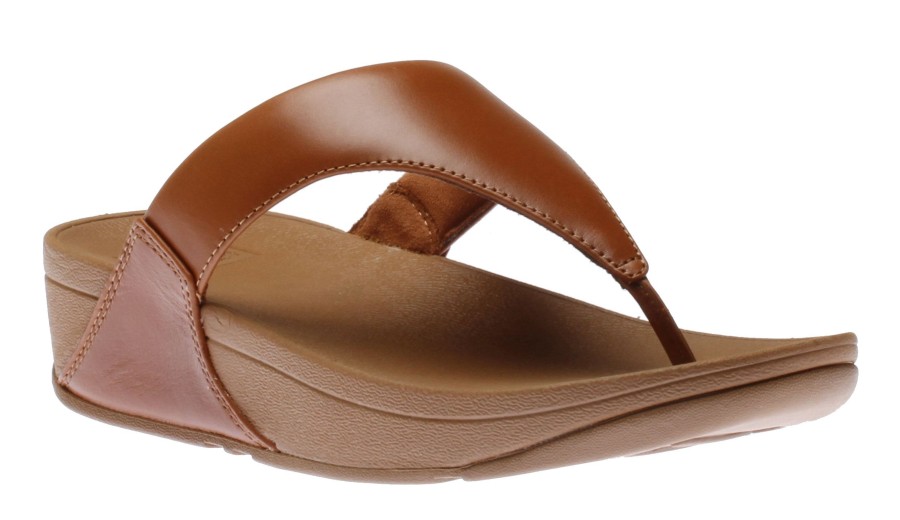 Women Fit Flop | Lulu Light Tan Brown Leather Thong Sandal