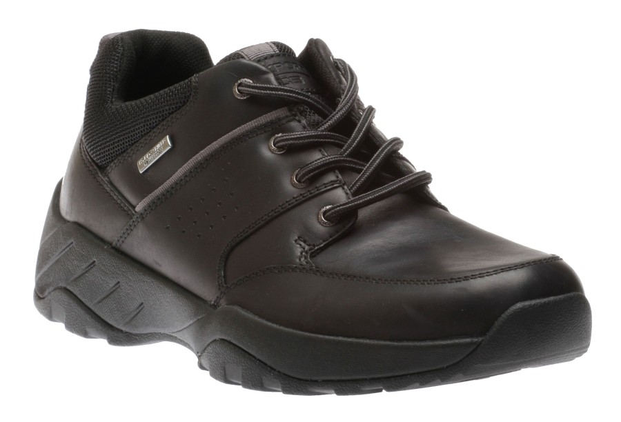 Men Rockport | Xcs Spruce Peak Black Waterproof Leather Lace-Up Walking Shoe