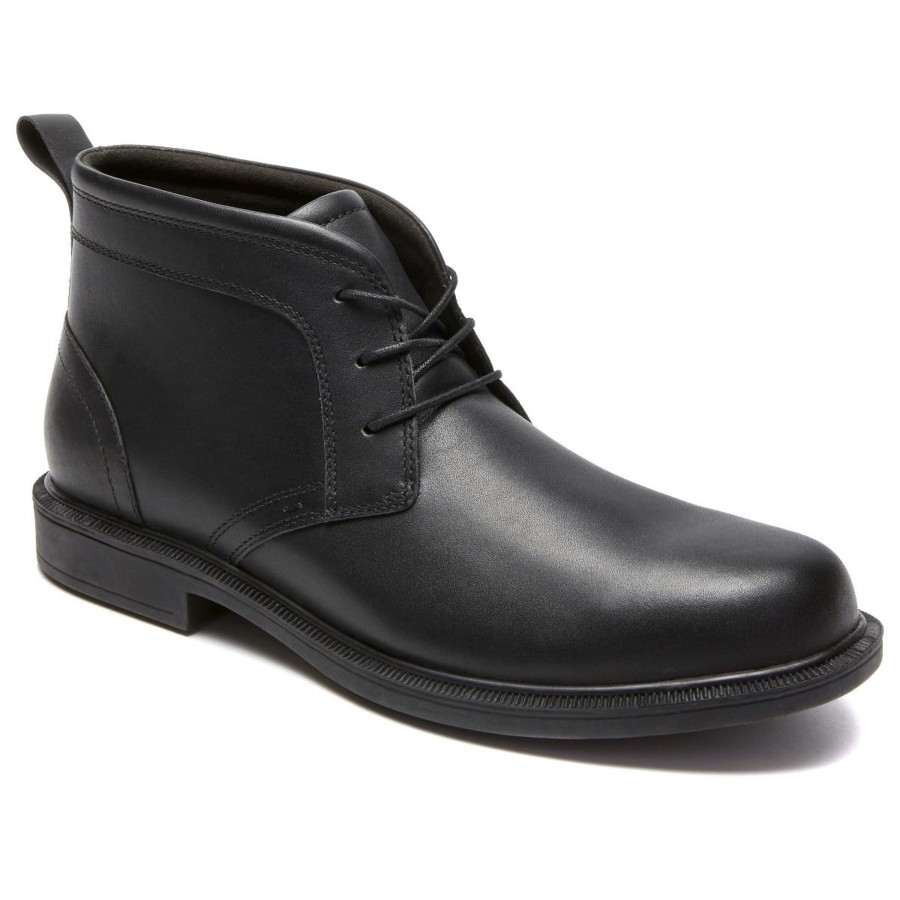 Men Dunham | Johnson Black Leather Chukka Boot