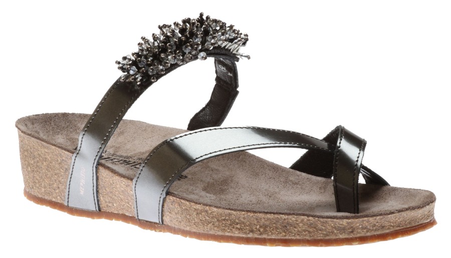 Women Mephisto | Ingrid Grey Magic Toe Thong Sandal