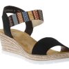 Women Rieker | Namur Blue Print Wedge Sandal