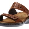 Women Naot | Cornet Brown Leather Slide Sandal