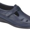 Women SAS Shoes | Roamer Navy Leather Slip-On Loafer