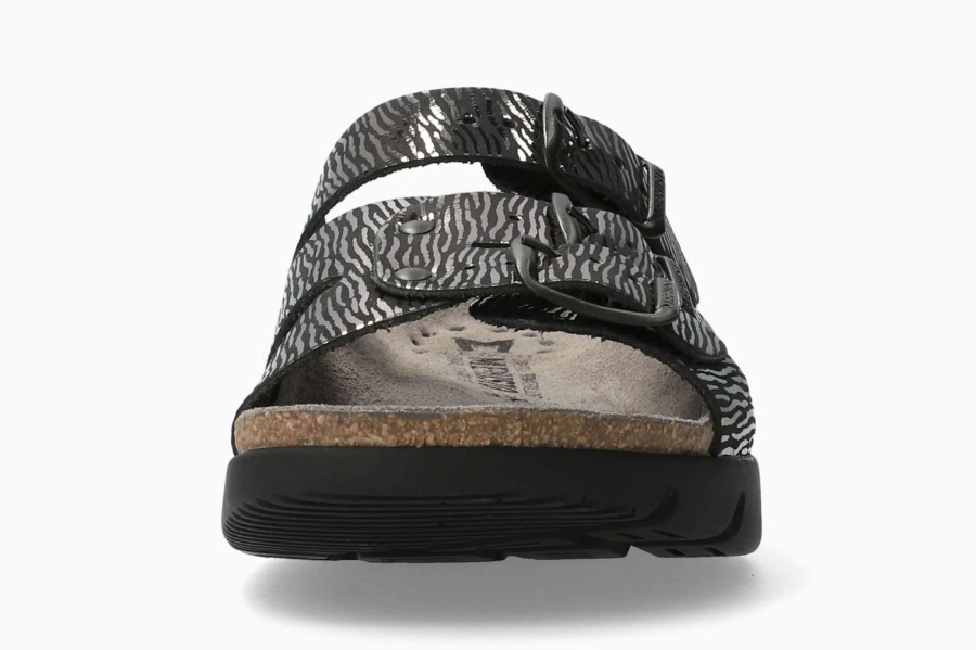 Women Mephisto | Zach Zebra Black Slide Sandal