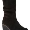 Women Gabor | 34.781.40 Black Wedge Slouch Mid-Calf Boot